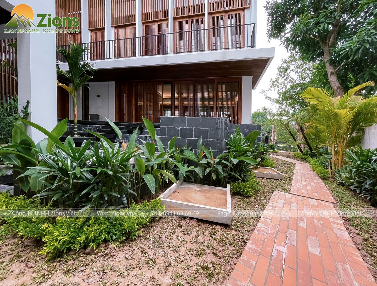 Thiết kế thi công sân vườn nhiệt đới tại ecopark